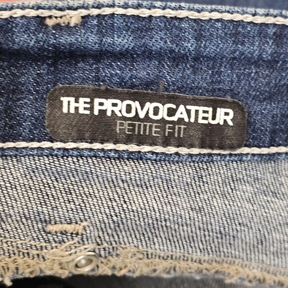 Womens Petite Fit W27 Blue Medium Washed Denim Capri Mom Normcore Casual Jeans - Picture 14 of 16